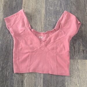 pink pacsun crop top w/ bow